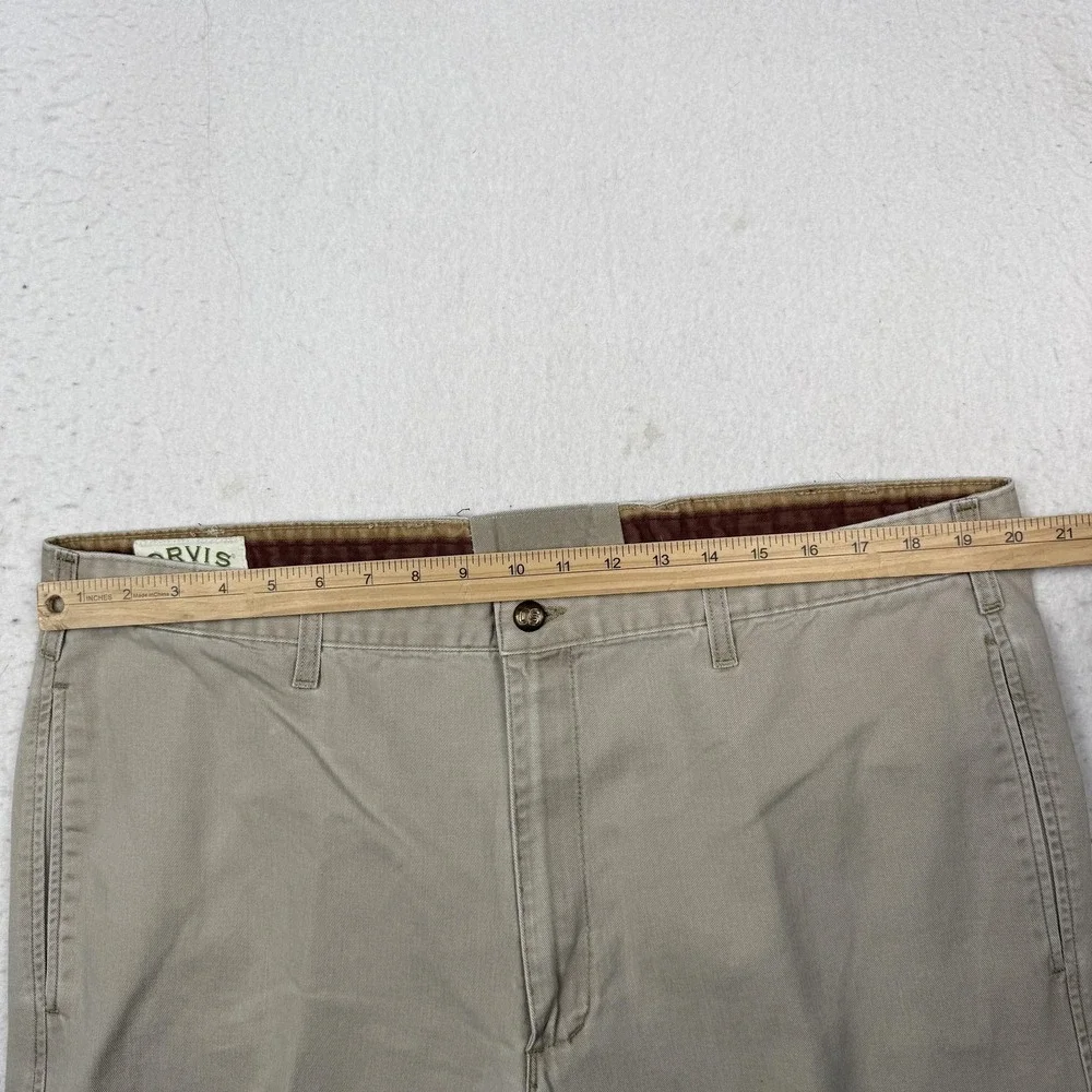 Lot 2 Orvis Pants Mens 40x30 Beige Cotton Canvas Chino Classic Casual Outdoor